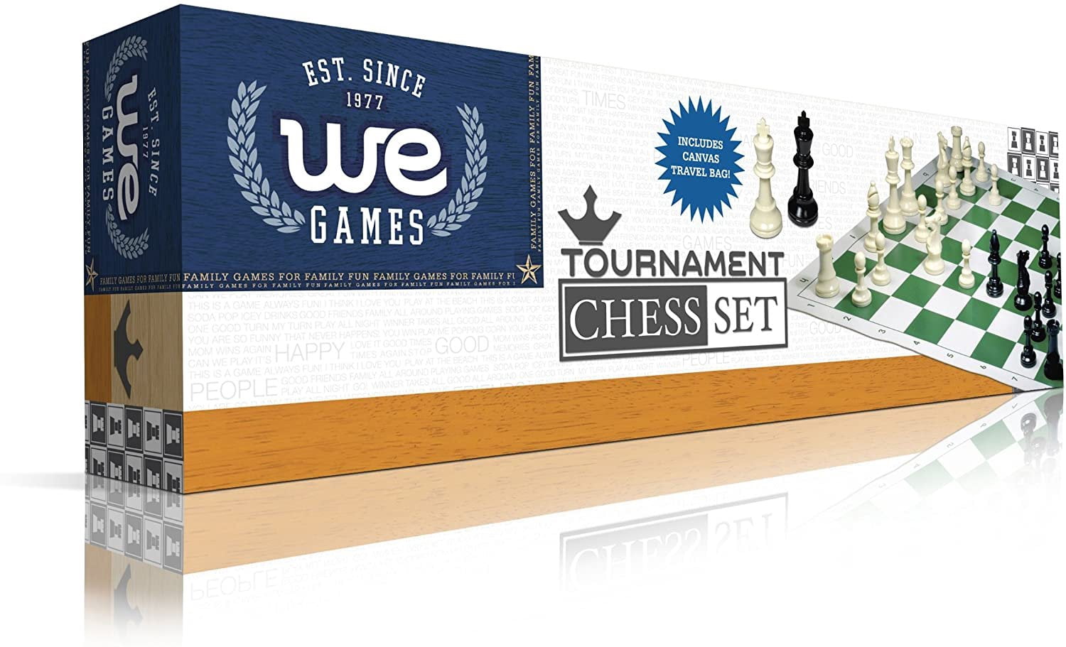WE Games Heavy Weighted Tournament Chess Set - With Roll-up Chess Board