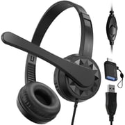 Delton 12Y Computer Headset with Microphone, In-Line Controls, Wired Headphones for PC/Laptop/Mac, Compatible with Microsoft Teams, Google Meet, and More - Black