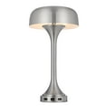 thumbnail image 2 of Cal Lighting Mushroom 2-Light Metal Desk Lamp in Brushed Steel Silver, 2 of 5