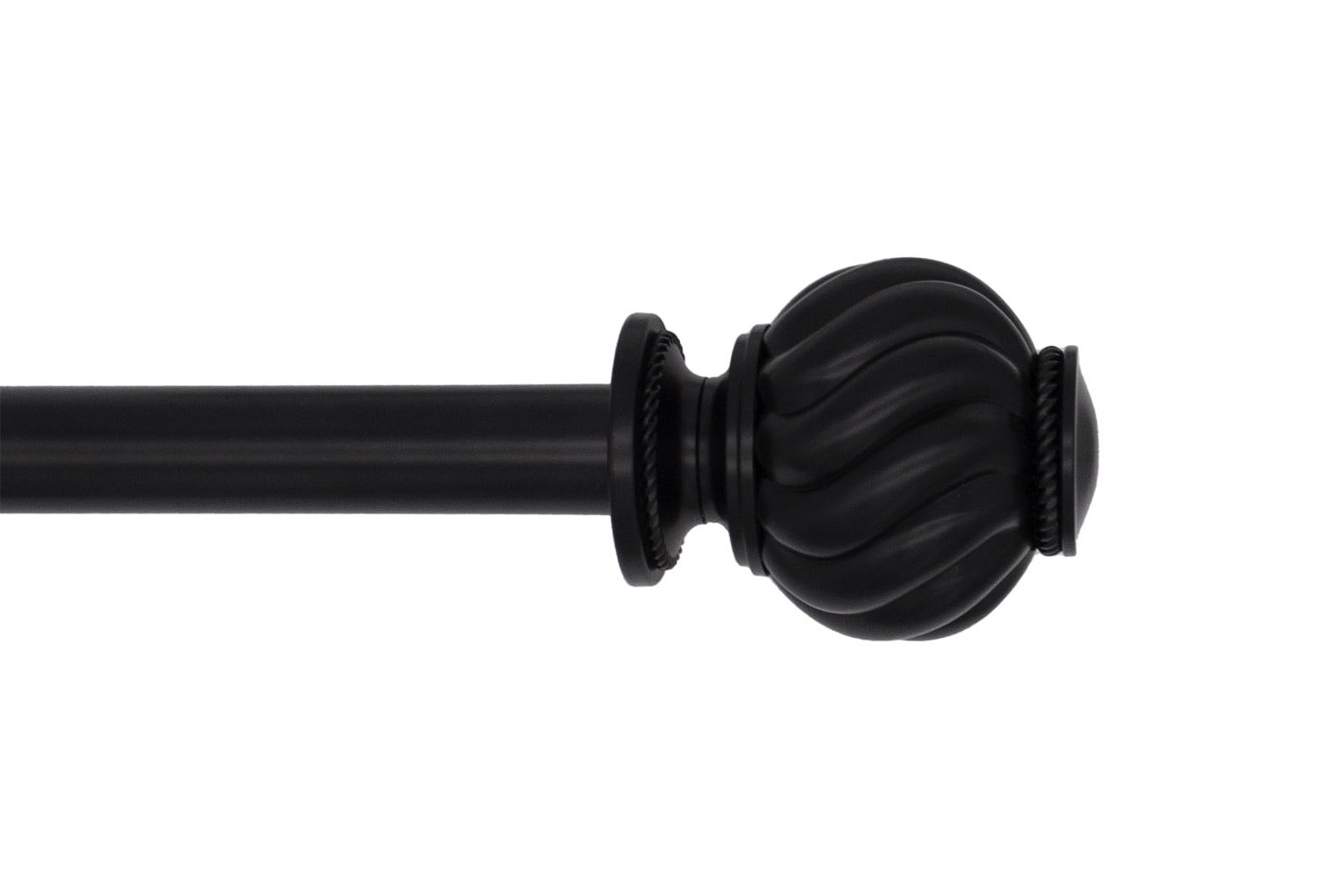 Mainstays 3/4" Black Marengo Knob Adjustable Single Curtain Rod Set, 30"-84"
