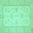 thumbnail image 1 of Ahgly Company Indoor Square Oriental Turquoise Blue Traditional Area Rugs, 6' Square, 1 of 4