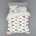 thumbnail image 2 of Ambesonne Animal Bedding Set 3 Pcs, Colorful Dolphins Art, Twin, Multicolor, 2 of 3