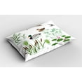 thumbnail image 2 of Ambesonne Duck Pillow Sham 2 Pack, Lake Animals Plants, 36"x20", White Green, 2 of 3