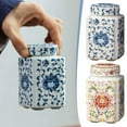 thumbnail image 3 of Blue and White Porcelain Ginger Jars, 6x9.5cm/200ml Traditional Chinese Porcelain Ceramic Ginger Vase & Tea Storage Jar with Lid for Storing Cookies Tea Coffee Beans or Kitchens Seasonin, 3 of 9