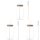 thumbnail image 1 of Vasos Vidrio 500ML/16oz Con Tapas Pajitas Helado Jugo para, 1 of 6