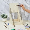 thumbnail image 4 of 3-Tier Wooden Greeting Card Display Stand Sticker Display Stand Art Prints Display Holder Vendors Postcard Organizer Multipurpose Brochure Holder 34x20x52.5cm DIY, 4 of 7