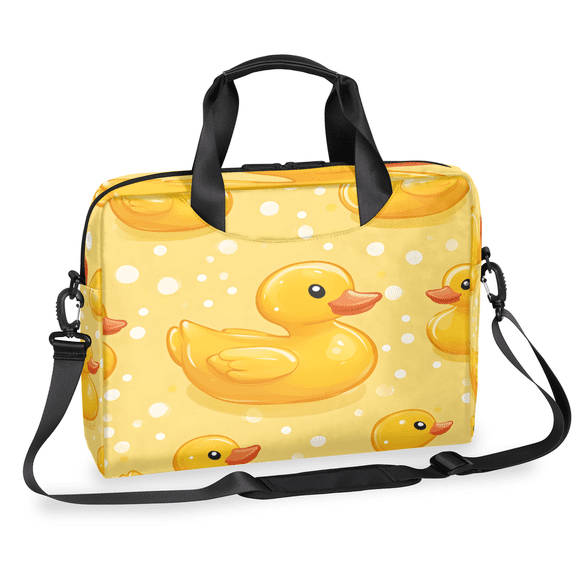 Herdesigns Yellow Duck Laptop Bag for Women Men, Computer Case Briefcase Messenger Bags, 15-15.6 inch Laptop Sleeve Shoulder Bag