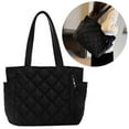 thumbnail image 5 of SunyaMood Women Diamond Quilted Tote Bag Casual Large Crossbody Travel Shopping Bag(Black), 5 of 9