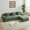 Green, variant on 114" Corduroy Modular Sofa with Wider Backrest and Armrest, Boneless Couch with Inlaid Structural Design, L-Shaped Sofa with Pillows for Living Room, Green