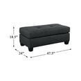 thumbnail image 2 of Lexicon Phelps Upholstered Ottoman in Dark Gray, 2 of 5