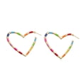 thumbnail image 3 of Besufy Women Earring,Multi Stripe Heart Big Hoop Earrings Party Piercing Jewelry Gift, 3 of 6
