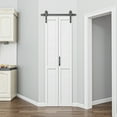 thumbnail image 2 of 25'' x 84'' Bifold Barn Doors and Hardware Included, White Smooth Paintable Pre-assembled Solid Core Panels & Bi-fold Barn Door Hardware Kit, H Frame-Fit Max Opening 24in x 84in, 2 of 9