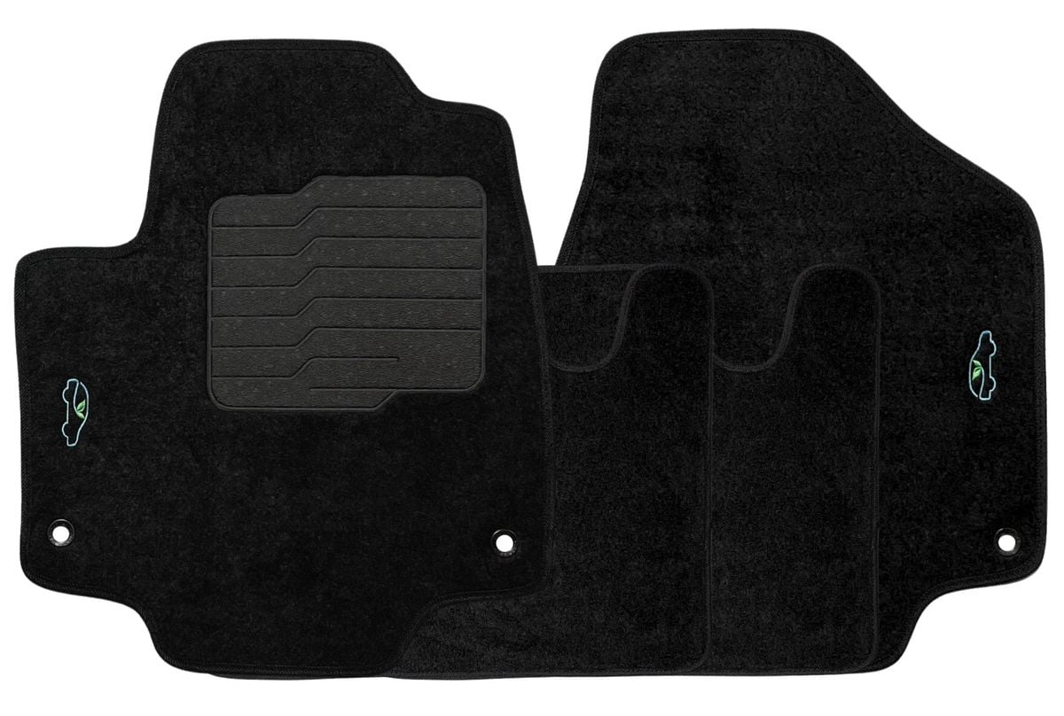 ecoMats Carpet Floor Mats for 2017 to 2026 Chrysler Pacifica, Front and Rear Set, Black (Not for Hybrid)