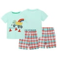 thumbnail image 7 of Kkkded Toddler Kids Boys 2PCS Summer T-Shirt Short Outfit Set 2T-7T Baby Short Sleeve Cotton Cute Tees + Short Pants Summer Casual Two-piece Outfit, 7 of 7