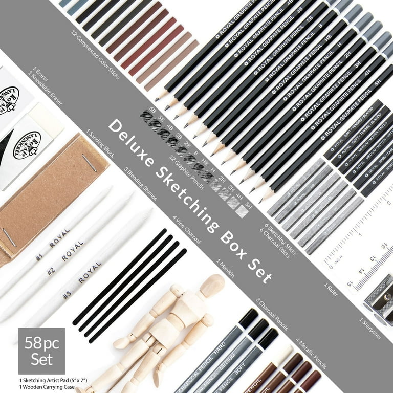 Royal & Langnickel Essentials™ 58pc Sketching Travel Art Set