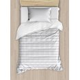 thumbnail image 1 of Grey Geometric Duvet Cover Set Twin Size, Mosaic of Pastel Rhombus Shapes Diamond Motifs Modern and Abstract, Decorative 2 Piece Bedding Set with 1 Pillow Sham, Pale Grey and White, by Ambesonne, 1 of 3