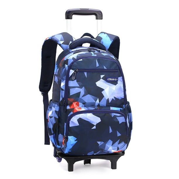 SpacePrint RollingBackpack BoysBookbag on Wheels, Wheel Trolley Bag for School, Boys Backpack