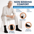 thumbnail image 2 of Debra Weitzner Diabetic Socks For Men and Women Loose Fit Non-Binding Cotton Crew Socks 10/13 Black 6 Pairs, 2 of 7