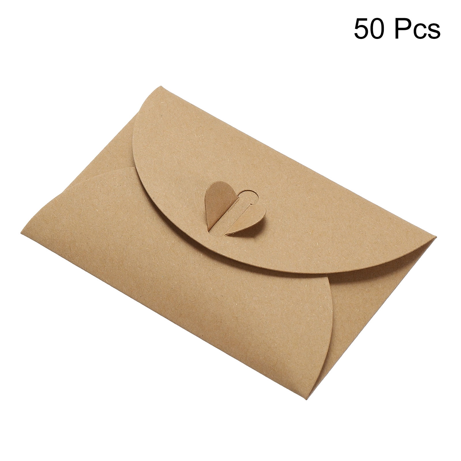 Unique Bargains Mini Envelope Heart Clasp Tiny Items Storage Present Card Holder 50 Pcs
