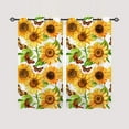 thumbnail image 2 of Sunflower Curtains Grommet Light Filtering Window Drapes with Watercolor Yellow Floral Leaf Butterfly Print Pattern Decorative Privacy Curtains for Bedroom Living Room 2 Panels 52 x 63 Inch, 2 of 6