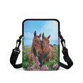 thumbnail image 2 of Psesaysky Crossbody Bag Two Chestnut Horses Decoration with Pockets Crossbody Bags for Travel, Polyester Lightweight Crossbody Purse, 2 of 7