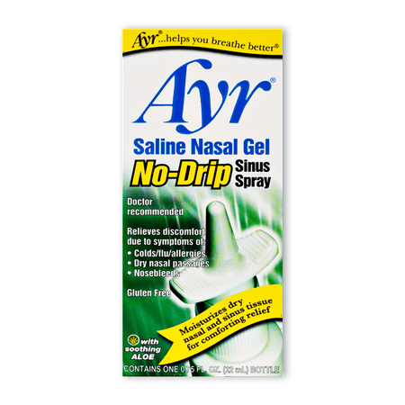 Ayr Saline Nasal Gel No-Drip Sinus Spray, Soothing Aloe Vera, 0.75 Fl (Best Treatment For Post Nasal Drip And Cough)