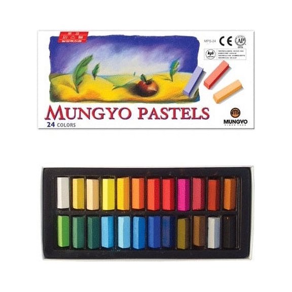 Mungyo Non Toxic Mungyo Soft Pastel Set of 24 Assorted Colors Square Chalk