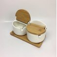 thumbnail image 2 of 1 Set Ceramic Seasoning Jar Dispenser Container Containers with Lids Metal Serving Spoons Food Canister Containers Jar Seasoning Bottle Box Seasoning Container Condiment Container, 2 of 5