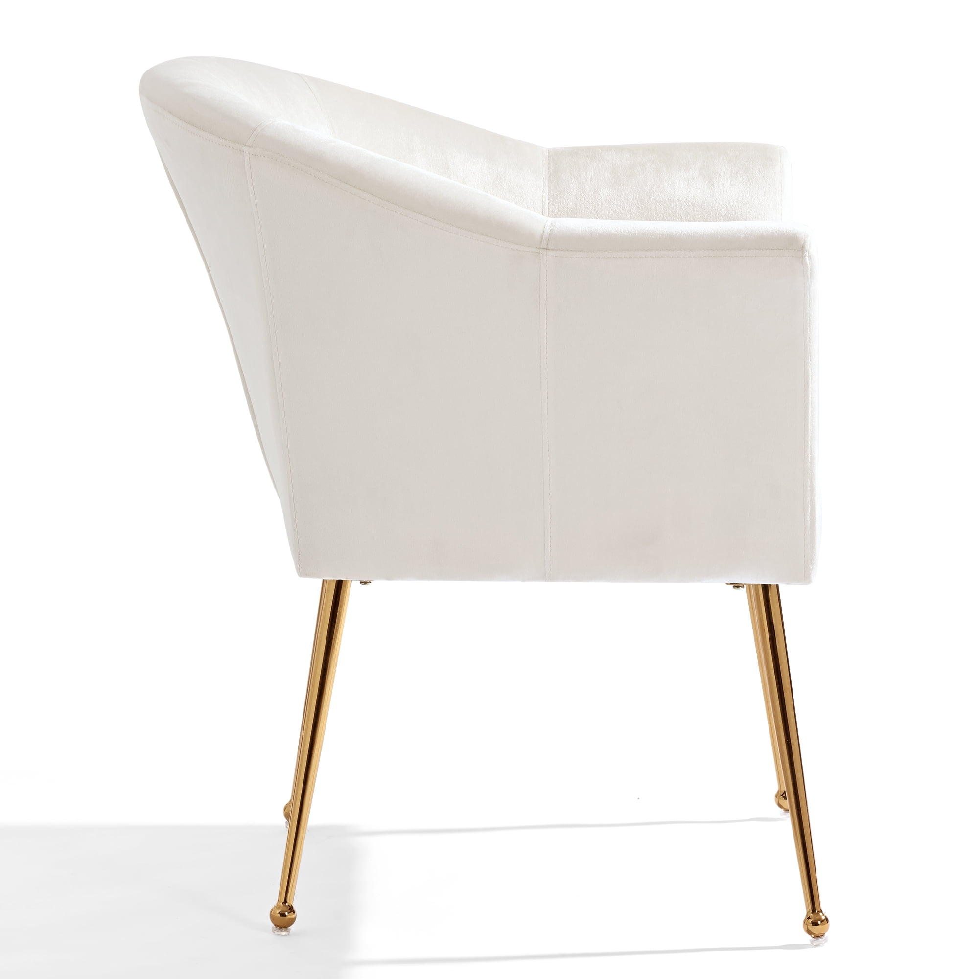 YYAo Velvet Accent Chair, Upholstered Comfy Armchair with Metal Legs for Bedroom, Living Room, White YYAo Velvet Accent Chair, Upholstered Comfy Armchair with Metal Legs for Bedroom, Living Room, White