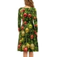 thumbnail image 3 of Suhoaziia Women Dresses for Special Occasions Christmas Tree Gift All Over Print Skater Skirt Elastic Loose Casual Self Party Cultivation Playwear with SleevesS, 3 of 7