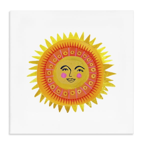 Stupell Industries Eclectic Eccentric Bohemian Sun Canvas Art, 17 x 17, by Katherine Herrell Studio