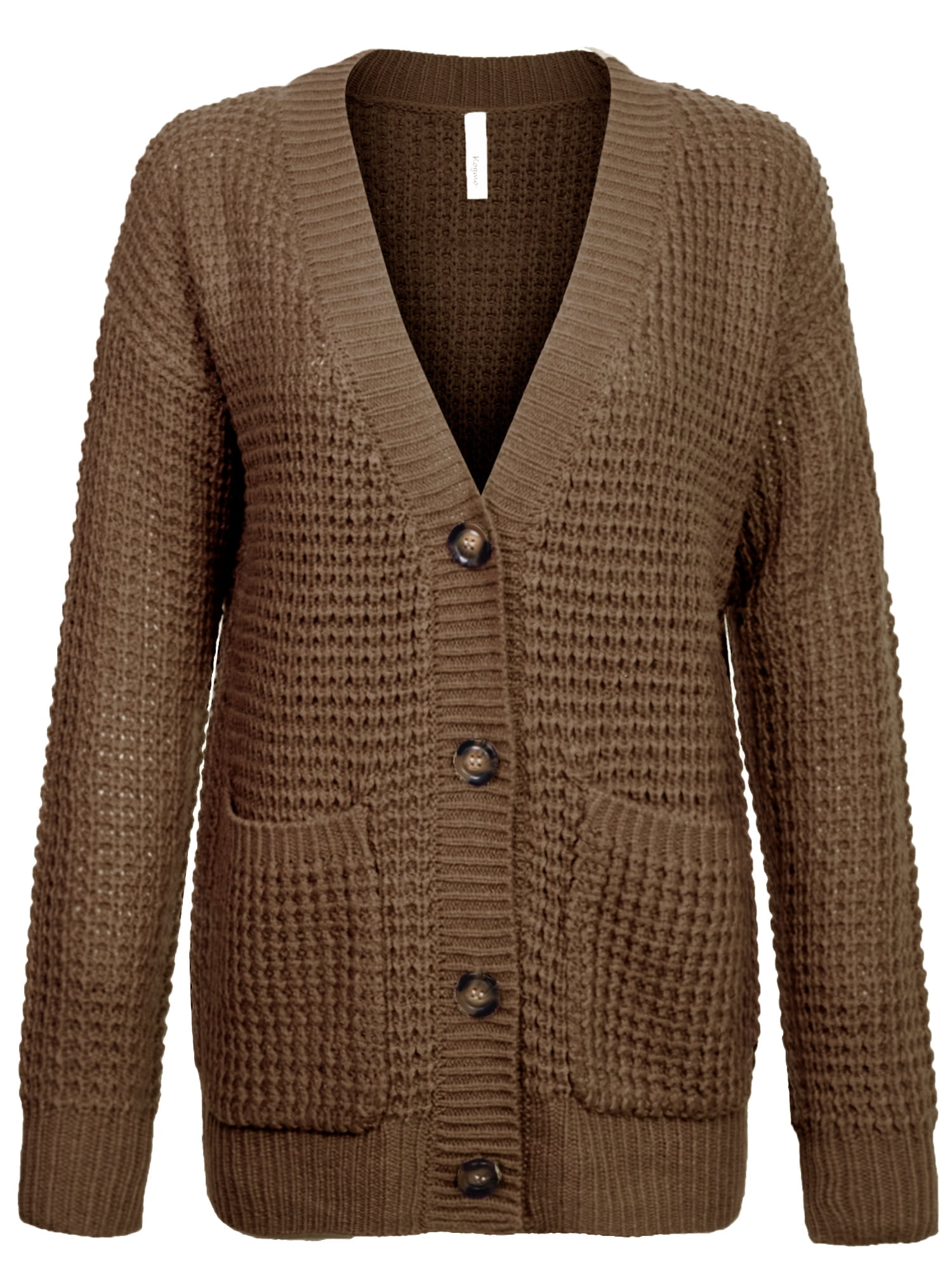 waffle knit sweater cardigan