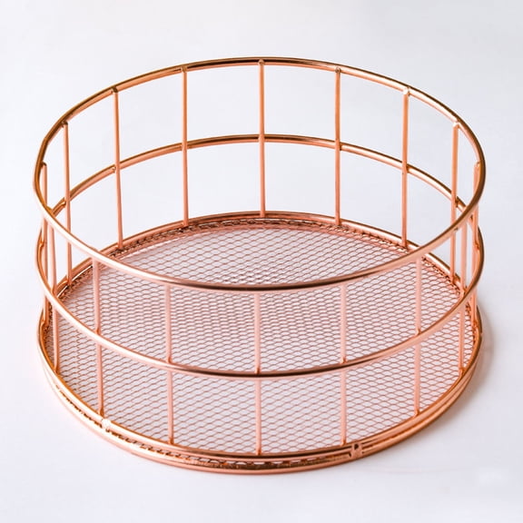 Masteelf Golden Iron Fruit Basket Decorative Kitchen Storage Organizer, Stylish Multi-Purpose Sundry Container 10.5 Inch