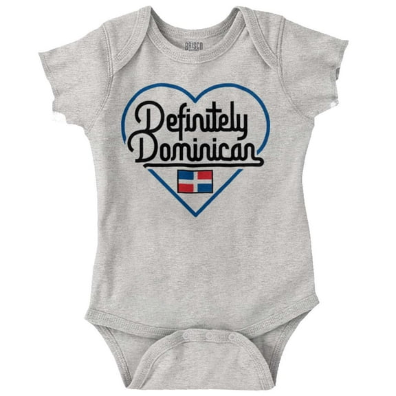Definitely Dominican Cute Flag Love Bodysuit Jumper Girls Infant Baby Brisco Brands NB