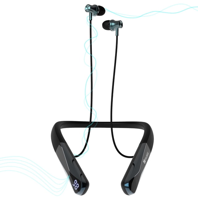 Auriculares con banda para el cuello Hmusic H08 Bluetooth 6.0 con batería de 3,5 h