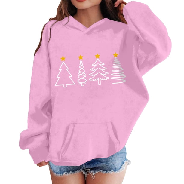 Sudadera con capucha para niñas y niños, sudadera de manga larga con cuello redondo y estampado de moda, jersey con bolsillo, sudadera de poliéster para niñas