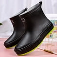 thumbnail image 4 of Women Men Short Rain Boots Lightweight Waterproof Garden Boots with Comfy Insoles Outdoor Anti-Slip Chelsea Rain Boots Stylish Mid Heel Rubber Ankle Booties, 4 of 6