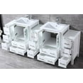 thumbnail image 2 of Lexora LV341884SAESM22 84 in. Volez Single Vanity with 3 Side Cabinets, Integrated Top, White Integrated Square Sink & 22 in. Mirrors - White, 2 of 3