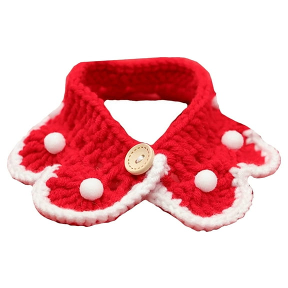 LULULION 1Pc Red Pet Scarf Christmas Collar with Bell Stylish Comfortable Cat Neckerchief