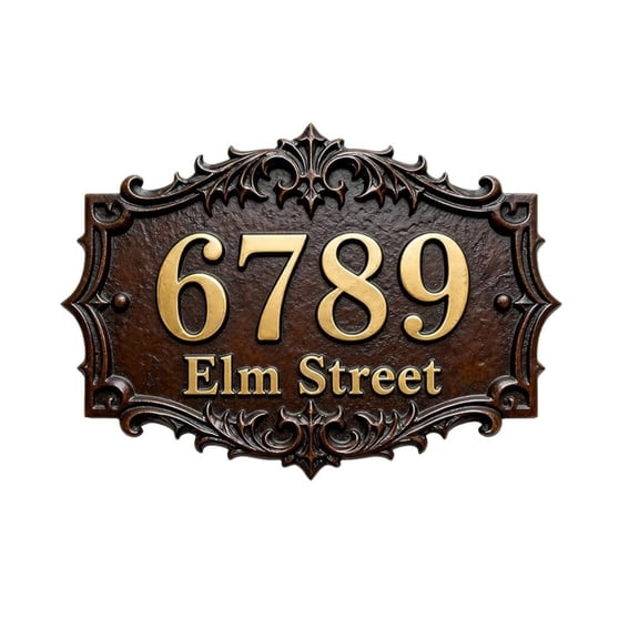 Customized House Address Plaques Outdoor House Number Sign Custom Street Metal Signs Mailbox Door Room Classic Wall