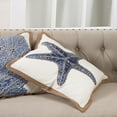 thumbnail image 2 of SARO 5433.NB20S 20 in. Square Star Fish Print Cotton Down Filled Throw Pillow  Navy Blue, 2 of 5