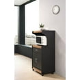 thumbnail image 3 of Hodedah Microwave Kitchen Cart, Black-Beech, 3 of 6