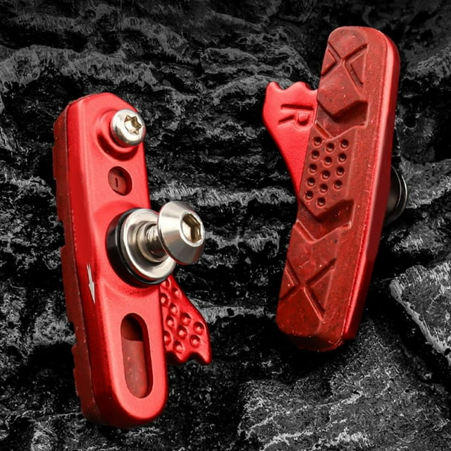 Bloc de Frein à Jante en Fibre de Carbone pour Bicyclette, Résistant à l'Usure, Remplacement, Frein à Pince en C, Rouge