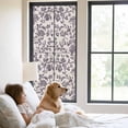 thumbnail image 3 of Farmhouse Purple Window Privacy Film, Vintage Flower Leaf Botanical Plant Static Cling UV Sun Blocking Tint Film Heat Control Windows Films for Bedroom Bathroom, Window Stickers 23.6"x59", 3 of 8