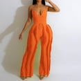 thumbnail image 3 of Outfits for Women 2 Piece Sets Two Piece Sets for Women Spring Clothing Set Female Round Neck Sleeveless Tops Pants Sets Long Pant Style S_397 Women's Tracksuits Orange XL, 3 of 6