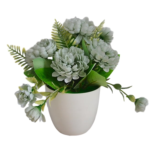 Flores artificiales en macetas de plástico planta de simulación oficina en casa decoración floral falsa, naranja 5 flores Methold HA7823-05B