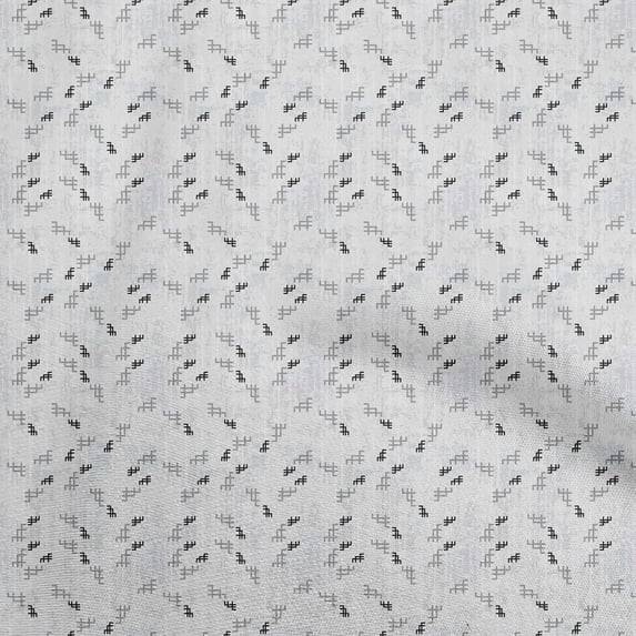 oneOone Cotton Poplin Twill Light Gray Fabric Abstract Craft Projects Decor Fabric Printed By The Yard 56 Inch Wide
