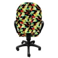 thumbnail image 3 of Colorful Office Chair Slipcover, Polygonal Pattern with Triangle Shapes Futuristic Inspirations Repetitive Simple, Protective Stretch Decorative Fabric Cover, Standard Size, Multicolor, by Ambesonne, 3 of 5