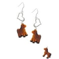 thumbnail image 2 of Delight Jewelry Resin Brown Pony Open Heart French Earrings, 2 of 4