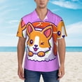 thumbnail image 4 of Daiia Corgi In Sushi Roll Hawaiian Shirt for Men Gentle Cotton Regular Short Sleeve Casual-Medium, 4 of 9